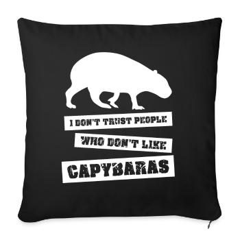 Capybara Jokes Capybara Capybaras - Sofa pillowcase 17,3'' x 17,3'' (45 x 45 cm) - black - Front