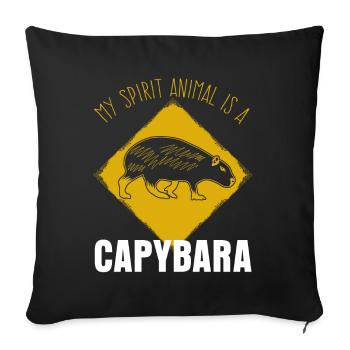 Capybara's capybara joke Capybara - Sofa pillowcase 17,3'' x 17,3'' (45 x 45 cm) - black - Front