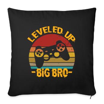 Level Up Big Bro Big Bro Birthday Big Bro - Sofa pillowcase 17,3'' x 17,3'' (45 x 45 cm) - black - Front