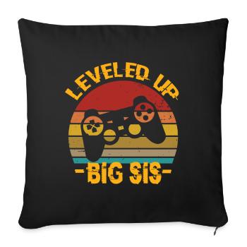 Mise à niveau Big Sis Big Sister Sister - Housse de coussin décorative 45 x 45 cm - noir - Devant