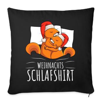 Schlafshirt Eichhörnchen Weihnachten - Sofakissenbezug 45 x 45 cm - Schwarz - Vorne