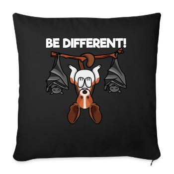 Be Different Cute Beagle Dog With Bats - Sofakissenbezug 45 x 45 cm - Schwarz - Vorne