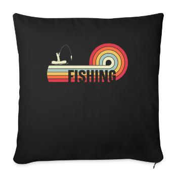 Fishing Retro Vintage Fishing - Sofa pillowcase 17,3'' x 17,3'' (45 x 45 cm) - black - Front