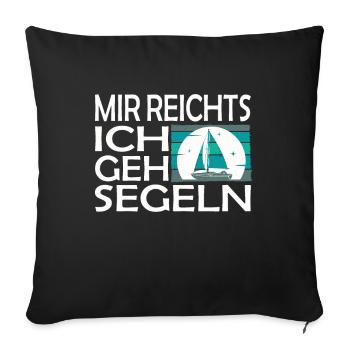 Lustiger Segler und Seefahrer Spruch - Sofakissenbezug 45 x 45 cm - Schwarz - Vorne
