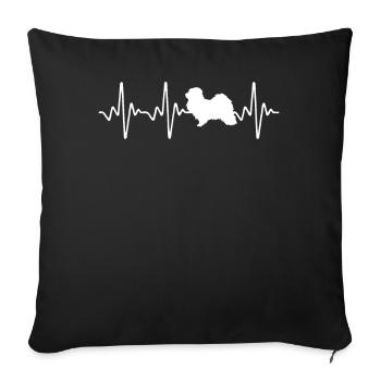 Havanese Heartbeat - Sofakissenbezug 45 x 45 cm - Schwarz - Vorne