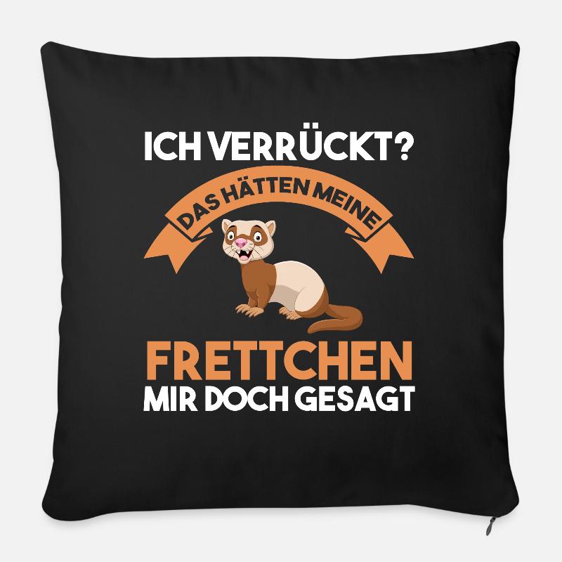 Frettchen - Sofakissenbezug 45 x 45 cm - Schwarz
