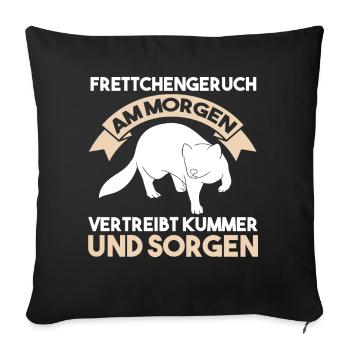 Frettchen - Sofakissenbezug 45 x 45 cm - Schwarz - Vorne