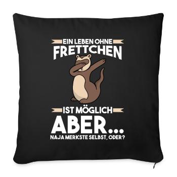 Frettchen - Sofakissenbezug 45 x 45 cm - Schwarz - Vorne