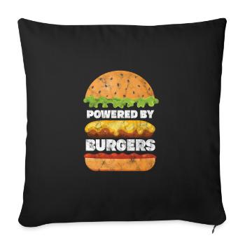 Burger - Housse de coussin décorative 45 x 45 cm - noir - Devant