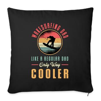 Wakeboard Wakeboard Wakeboard Wakeing Cadeau - Housse de coussin décorative 45 x 45 cm - noir - Devant