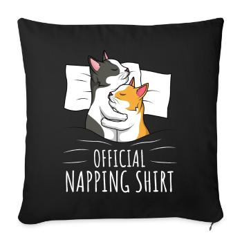 Chats Chemise de couchage Chat Chat - Housse de coussin décorative 45 x 45 cm - noir - Devant