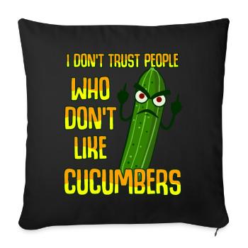 Cucumber Gardener Garden Vegetable Cucumbers - Sofa pillowcase 17,3'' x 17,3'' (45 x 45 cm) - black - Front