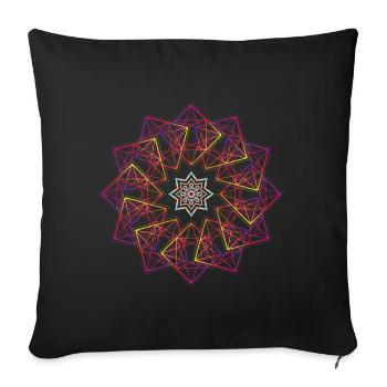 Géométrie sacrée Fleur de vie cube de Métatron - Housse de coussin décorative 45 x 45 cm - noir - Devant
