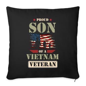 Fier fils d’un vétéran du Vietnam - Housse de coussin décorative 45 x 45 cm - noir - Devant