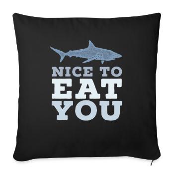 Hai Wortspiel Agréable de vous manger - Housse de coussin décorative 45 x 45 cm - noir - Devant
