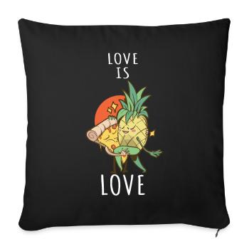 Pizza Hawaii Pineapple Pizza Food - Sofa pillowcase 17,3'' x 17,3'' (45 x 45 cm) - black - Front