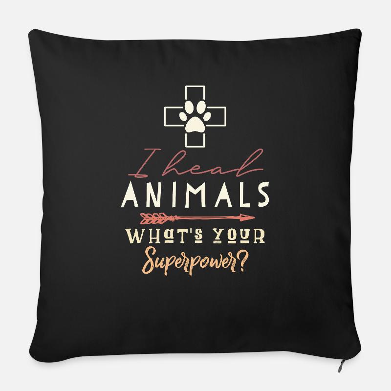 Tierärztin Geschenk - Sofakissenbezug 45 x 45 cm - Schwarz
