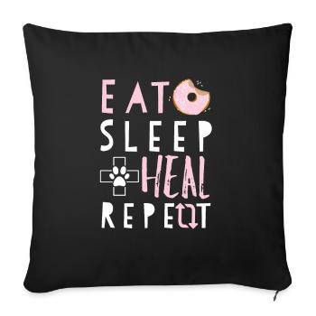 Cadeau vétérinaire - Housse de coussin décorative 45 x 45 cm - noir - Devant