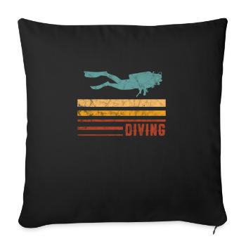Diver - Sofa pillowcase 17,3'' x 17,3'' (45 x 45 cm) - black - Front