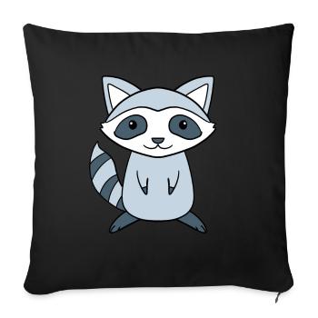 Raton laveur - Housse de coussin décorative 45 x 45 cm - noir - Devant