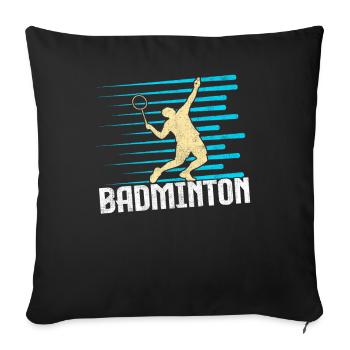 Badminton - Housse de coussin décorative 45 x 45 cm - noir - Devant