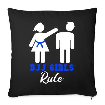 BJJ Girls Rule - Sofakissenbezug 45 x 45 cm - Schwarz - Vorne