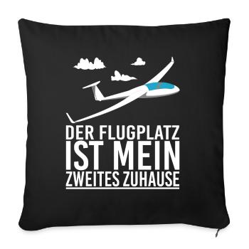 Segelflieger Segelfliegen Flugplatz - Sofakissenbezug 45 x 45 cm - Schwarz - Vorne