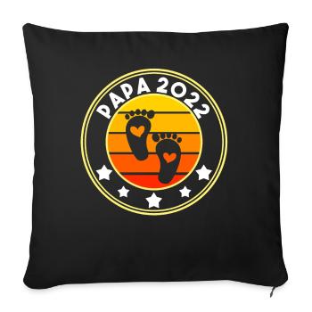 Werdender Papa 2022 - Sofakissenbezug 45 x 45 cm - Schwarz - Vorne