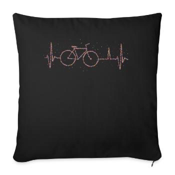 Bicycle Cyclists Environment Heartbeat - Sofa pillowcase 17,3'' x 17,3'' (45 x 45 cm) - black - Front