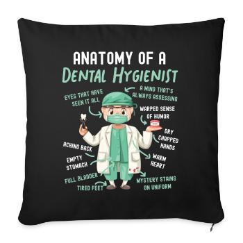Hygiéniste dentaire Anatomie Anatomie - Housse de coussin décorative 45 x 45 cm - noir - Devant