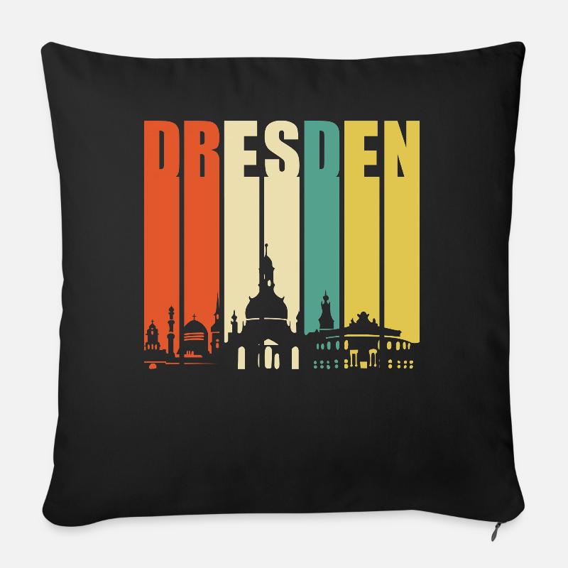 Dresden - Sofakissenbezug 45 x 45 cm - Schwarz