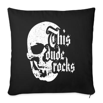 Rock Metal Punk Skull Rocker Musique - Housse de coussin décorative 45 x 45 cm - noir - Devant