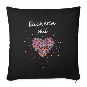 Bäckerin Backen Backfee Kuchen Bäckerei - Sofakissenbezug 45 x 45 cm - Schwarz - Vorne