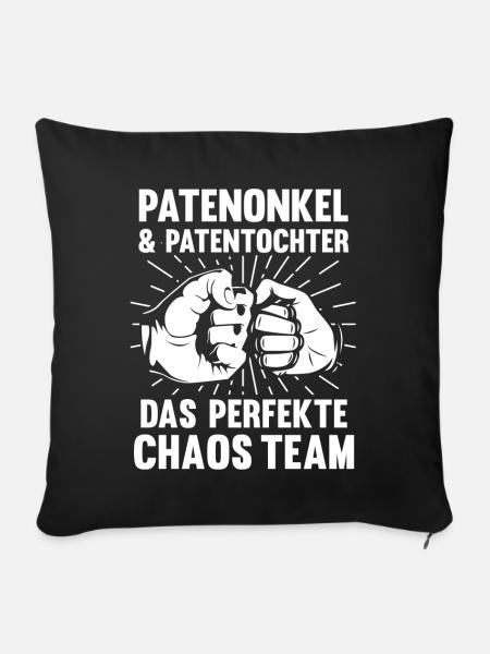Patenonkel und Patentochter - Sofakissenbezug 45 x 45 cm - Schwarz
