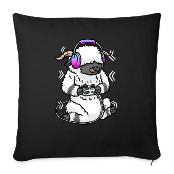 Valais Black-nosed Sheep Video Game Gaming Gamer - Sofa pillowcase 17,3'' x 17,3'' (45 x 45 cm) - black - Front