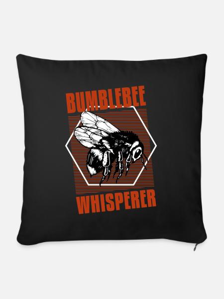 bumblebee whisperer retro shirt - Sofakissenbezug 45 x 45 cm - Schwarz