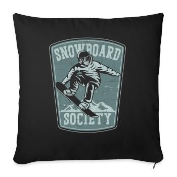 Snowboarding Snowboard Vintage - Sofakissenbezug 45 x 45 cm - Schwarz - Vorne
