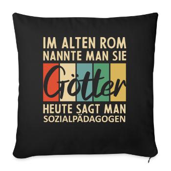 Lustige Sozialpädagogen Sprüche - Sofakissenbezug 45 x 45 cm - Schwarz - Vorne