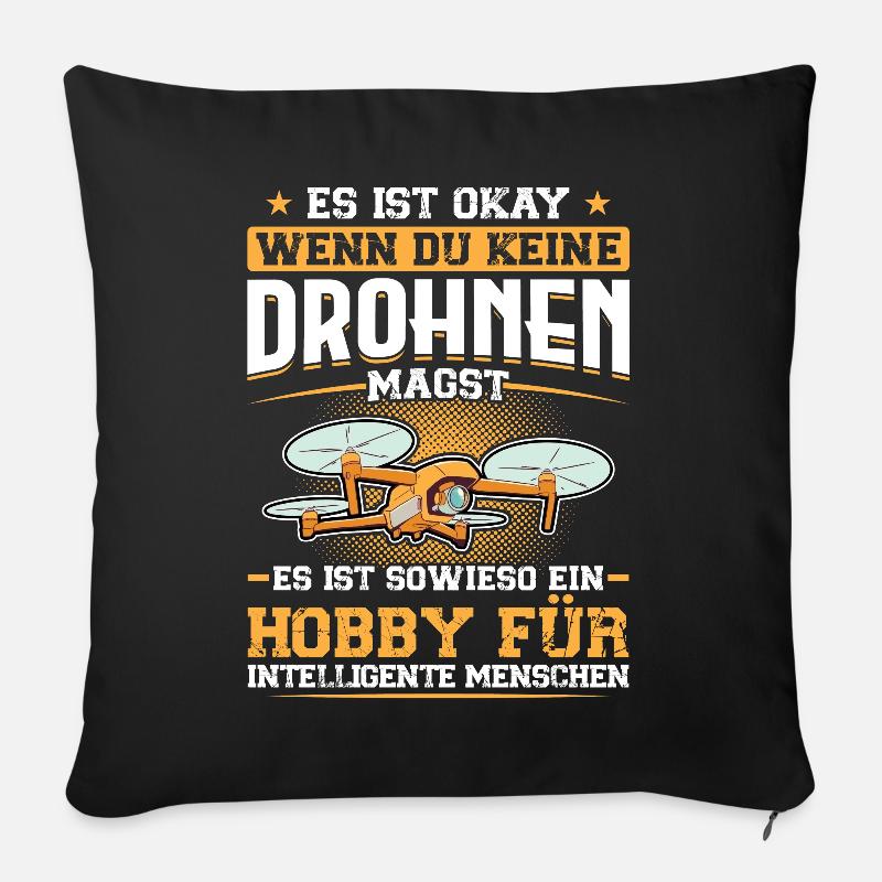 Drohnen - Drohnenpilot - Sofakissenbezug 45 x 45 cm - Schwarz