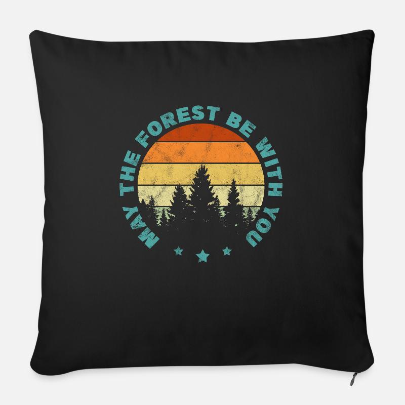 Wald - Sofakissenbezug 45 x 45 cm - Schwarz