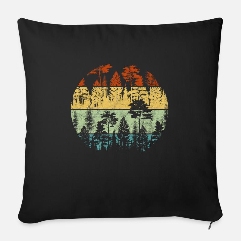 Wald - Sofakissenbezug 45 x 45 cm - Schwarz