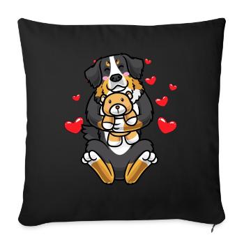 Bernese Mountain Dog Dürrbächler Dog Bernese - Sofa pillowcase 17,3'' x 17,3'' (45 x 45 cm) - black - Front