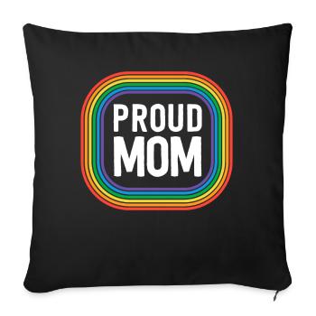 Proud Mom With Pride Mother Gay Pride Stuff LGBT - Sofa pillowcase 17,3'' x 17,3'' (45 x 45 cm) - black - Front