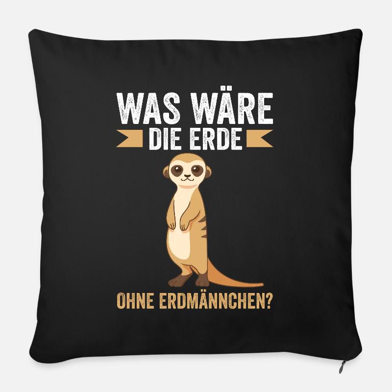 Umweltschutz Erdmännchen Erdmännchen - Sofakissenbezug 45 x 45 cm - Schwarz