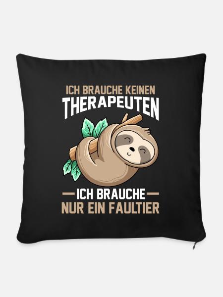 Faultier Therapeuten Faultier - Sofakissenbezug 45 x 45 cm - Schwarz