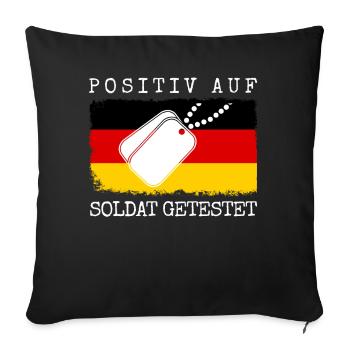 Fallschirmjäger Soldat Spruch Feldjäger - Sofakissenbezug 45 x 45 cm - Schwarz - Vorne