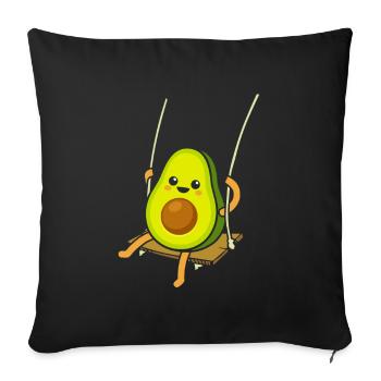 Avocat sur une balançoire - Housse de coussin décorative 45 x 45 cm - noir - Devant