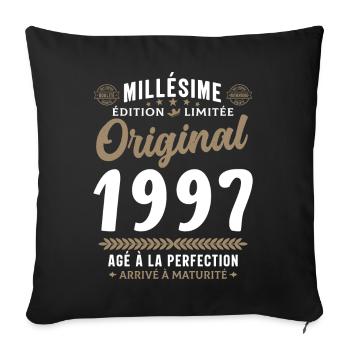 25 ans Millésime 1997 Original Cadeau - Housse de coussin décorative 45 x 45 cm - noir - Devant