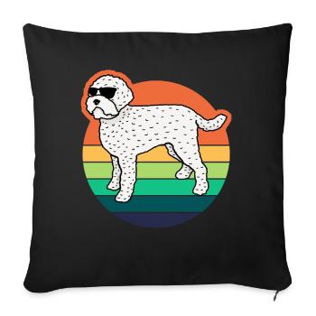 Lagotto Romagnolo Dog Retro Joke Dogs - Sofa pillowcase 17,3'' x 17,3'' (45 x 45 cm) - black - Front