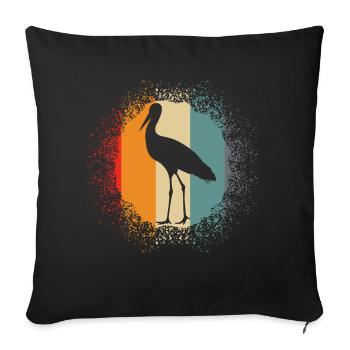 Cigognes rétro Cigognes - Housse de coussin décorative 45 x 45 cm - noir - Devant